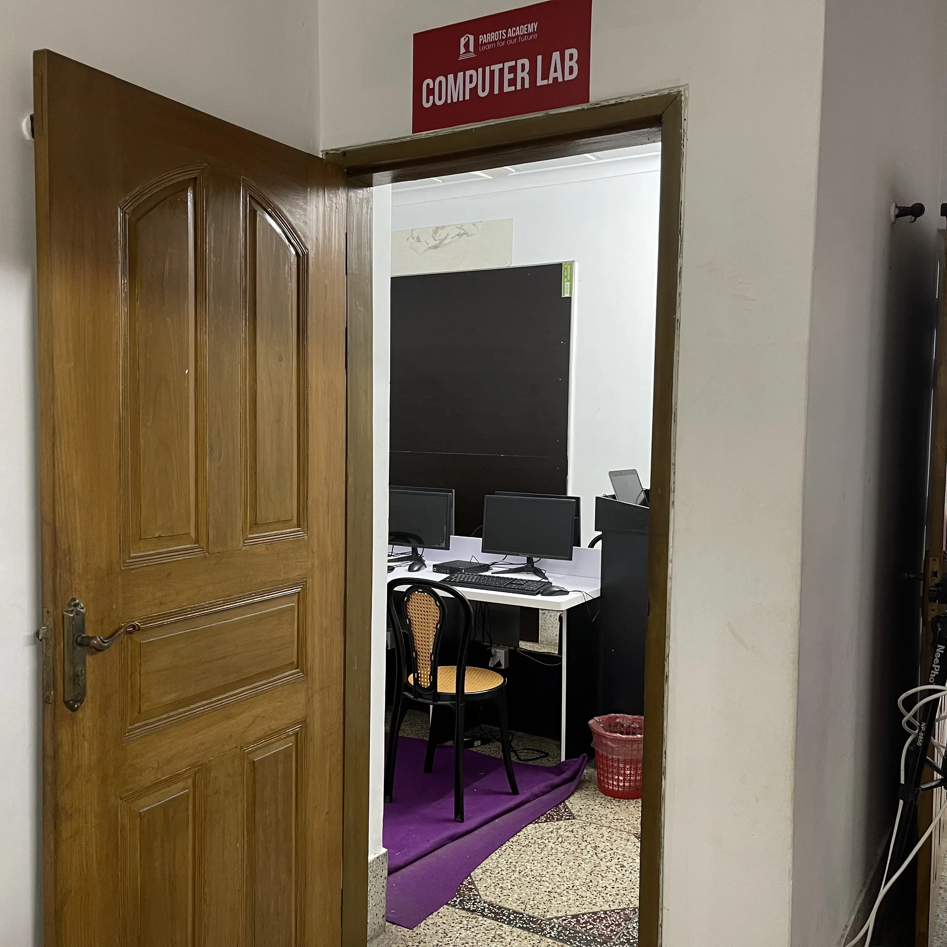 computer lab door front